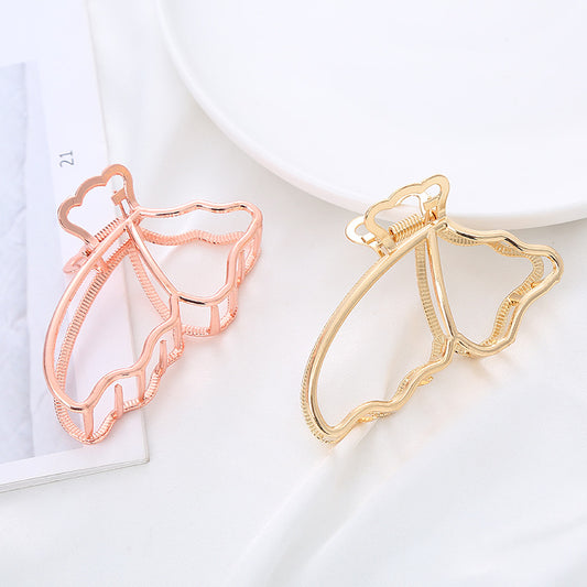 Elegant Tiara Butterfly Grab Clip Hollow Ponytail