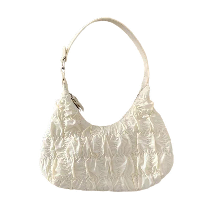 Fashion One-shoulder Girly Cloud Fold Bag