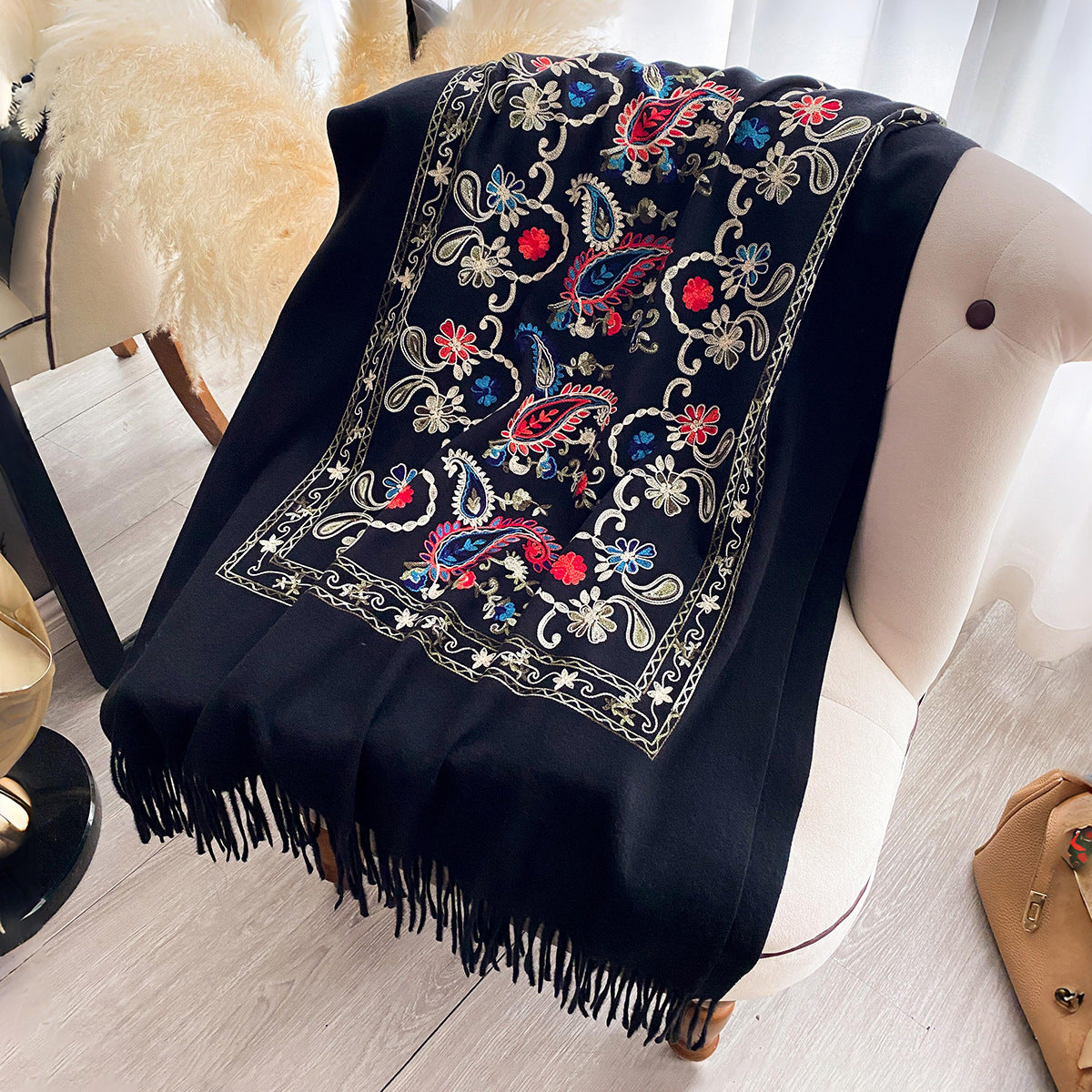Stylish Minimalist Ethnic Inspired Thermal Scarf For Women