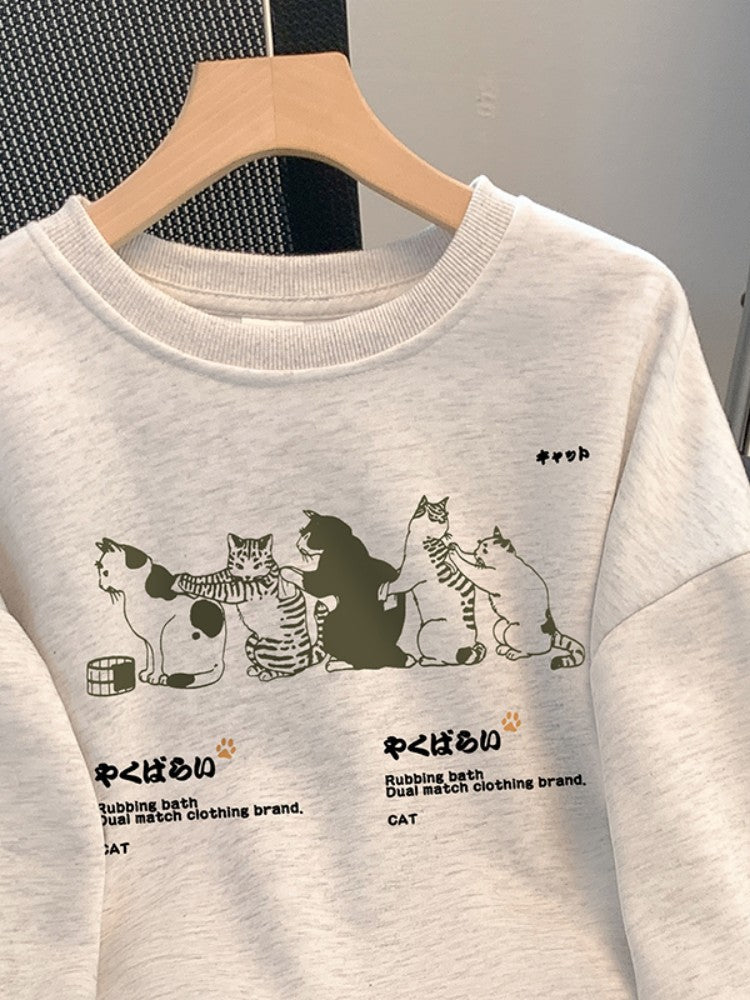 Efterår/Vinter Sweater Dame Printet Koreansk Stil
