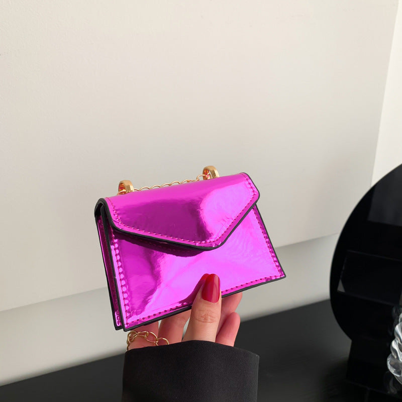 Colorful Laser Lipstick Mini Chain Makeup Small Square Bag