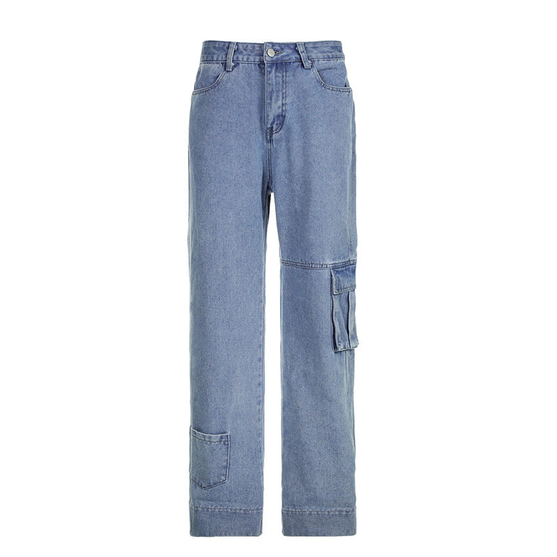 Women's Asymmetric Workwear With Pocket Jeans