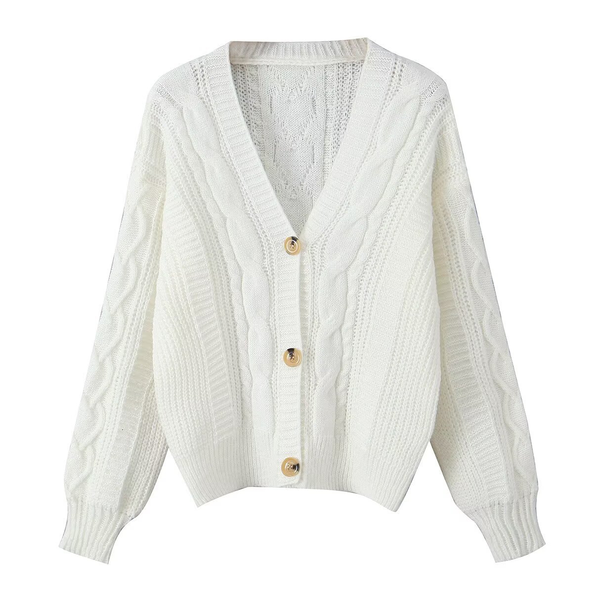 Autumn Fashion New Soft Glutinous Button Long-sleeve Cardigan Sweater