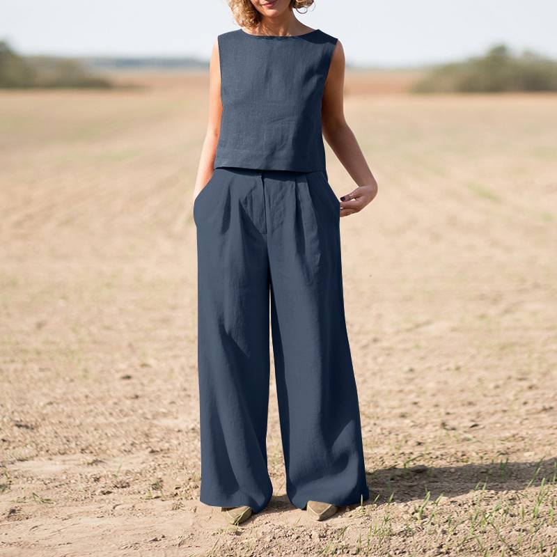 Women's Fashion Casual Cotton Linen Long Sleeve Suit