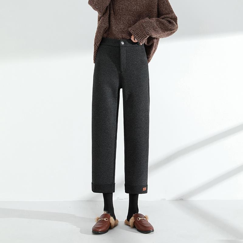 Nine Points Loose Drooping Thick Straight-leg Pants