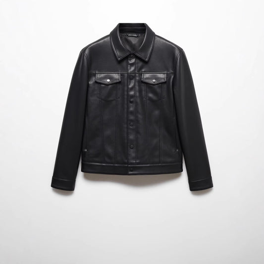 Men's Faux Leather Biker-style Jacket