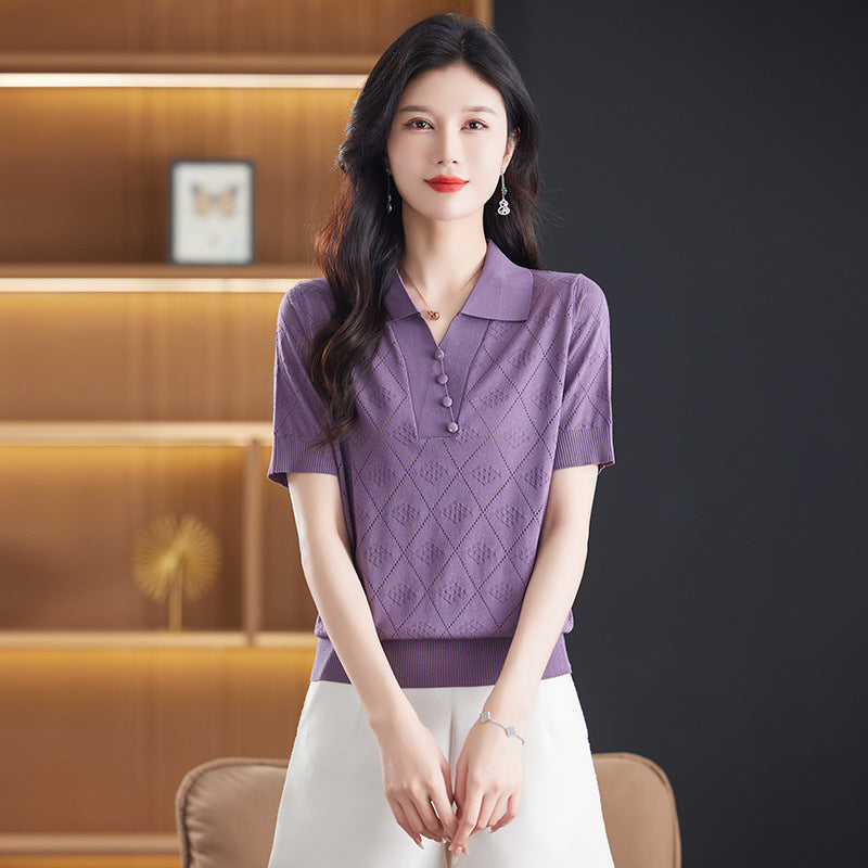Women's Knitwear Cool Breathable Polo Shirt