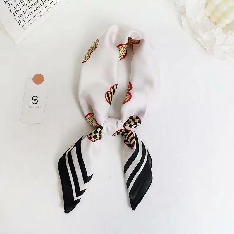 Four Seasons New Printing Decoration Ethnic Flowers Wild Tie Hair Small Square Scarf
