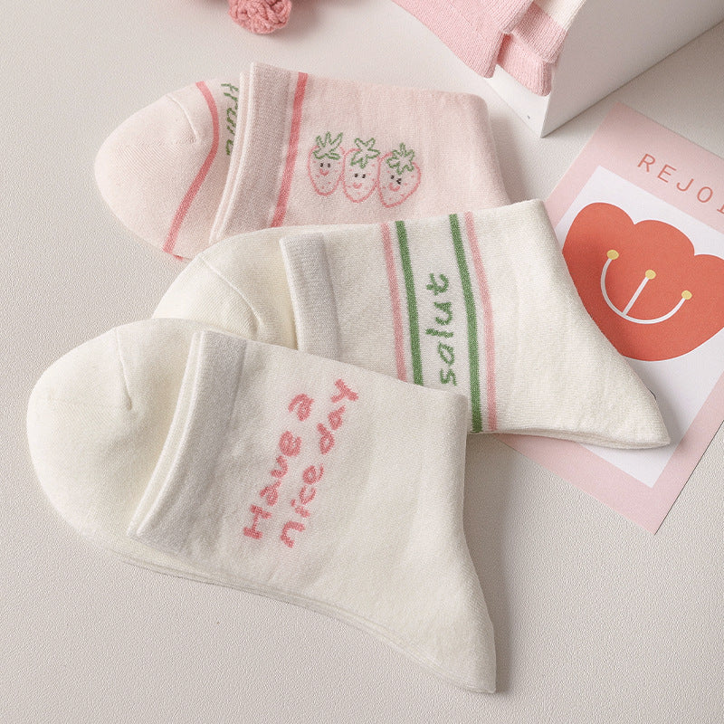 Women's Fashion Mid-calf High-top Cotton Socks