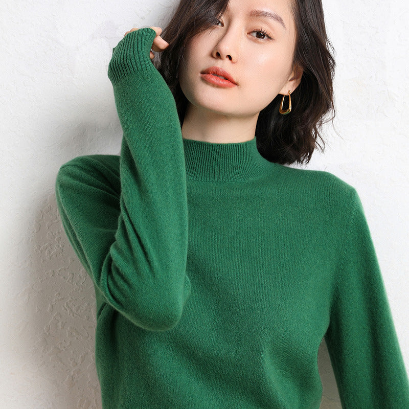 Half Turtleneck Women's Knitted Warm Bottoming Sweater