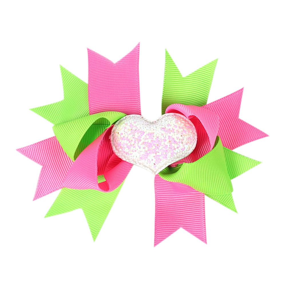 Children's Bow Hairpin Multi-layer Love Edge Clip