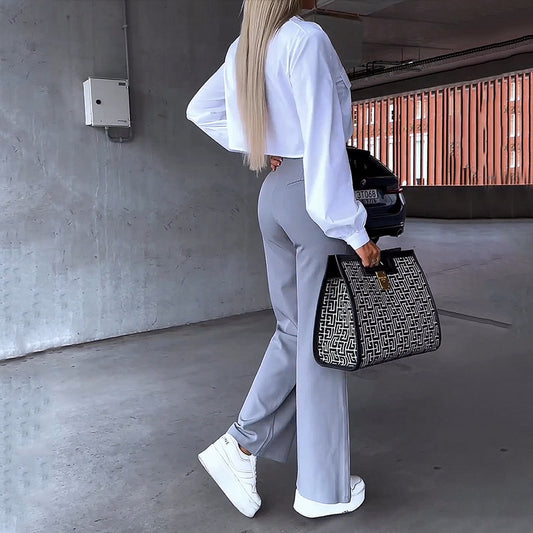 Women's Fashion Loose Trousers Suit