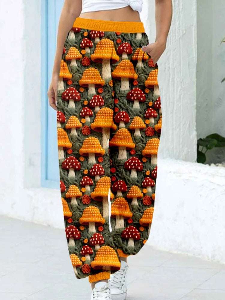 Animal-themed Digital-print High-waisted Harem Pants
