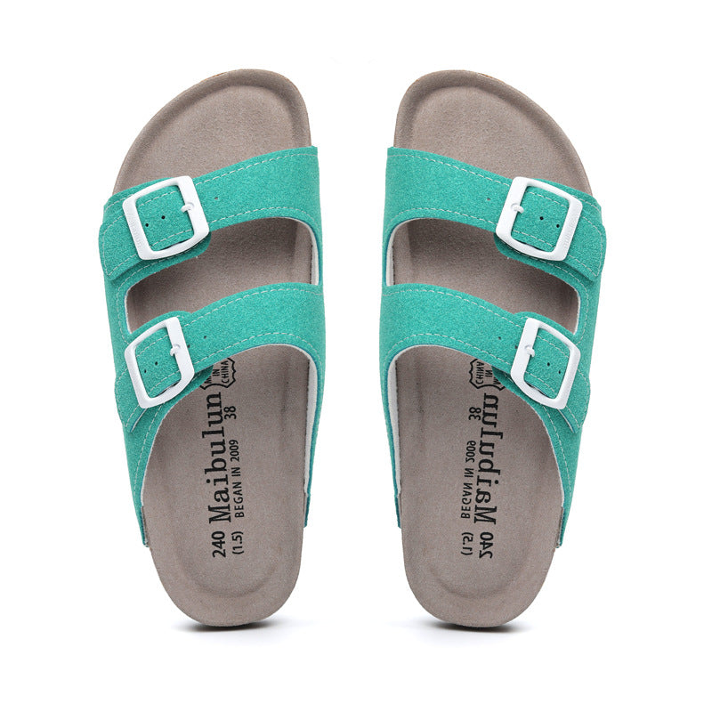 Flat Anti-slip Cork Slippers For Men And Women