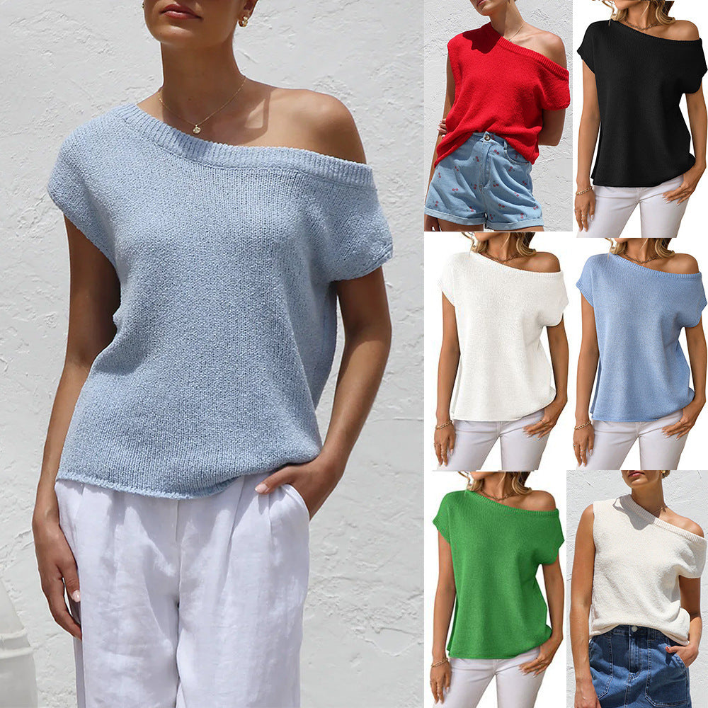 Strikket Y2k Sommerstrik Bluse Pullover Top