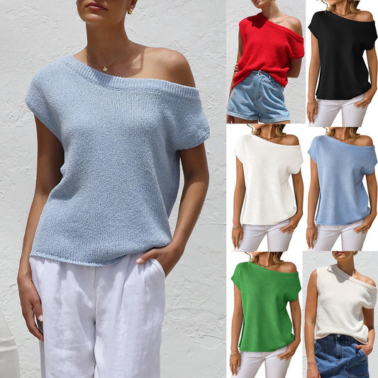 Strikket Y2k Sommerstrik Bluse Pullover Top