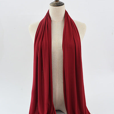 Solid Color Rayon Jersey Women's Scarf Mercerized Cotton Modal Kerchief