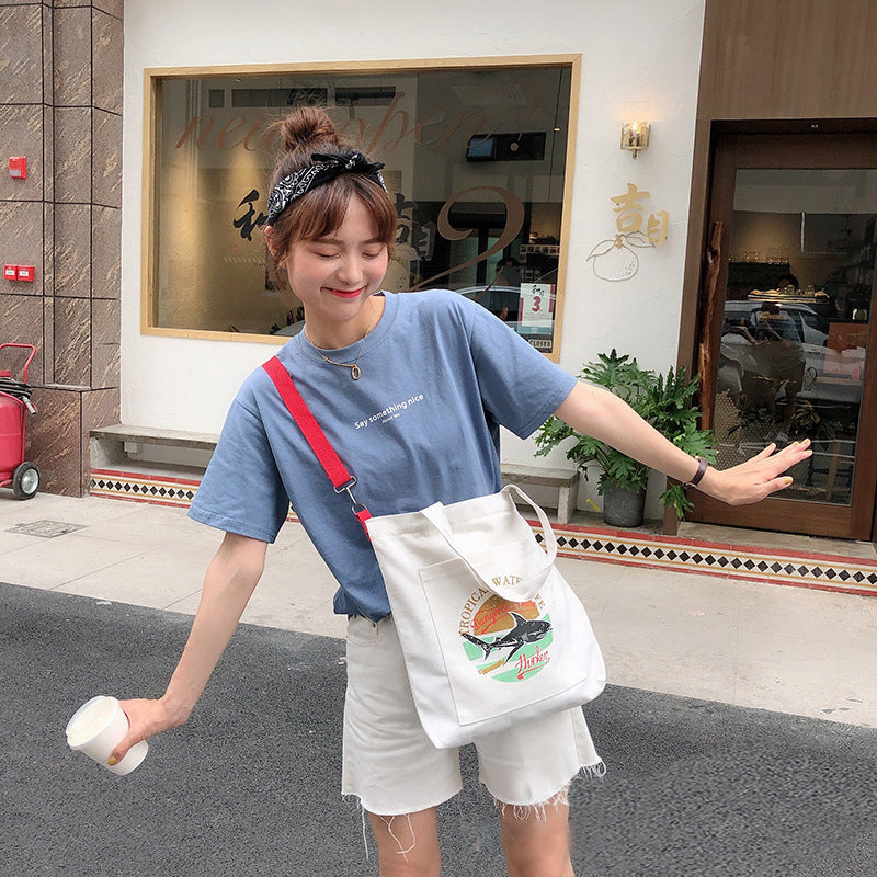 Women's Messenger Cartoon Shoulder Canvas Bag