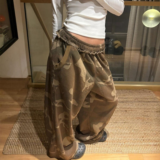 Amerikansk Hot Girl Camouflage Wide-leg Bukser Til Kvinder
