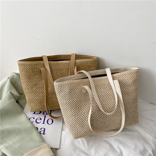 Woven Women's Popular Fashion Large Capacity One Shoulder Handbag