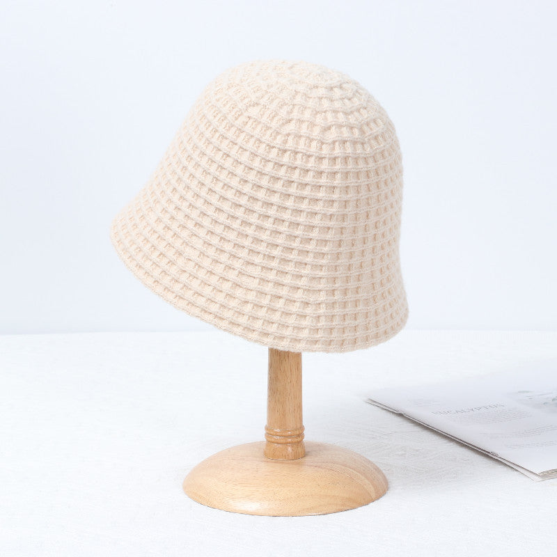 Korean Version Of Solid Color Casual Knitted Basin Hat Tide Simple Bucket