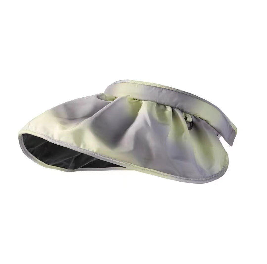 Women's Gradient Black Rubber Large Eaves Sun Visor Shell Hat