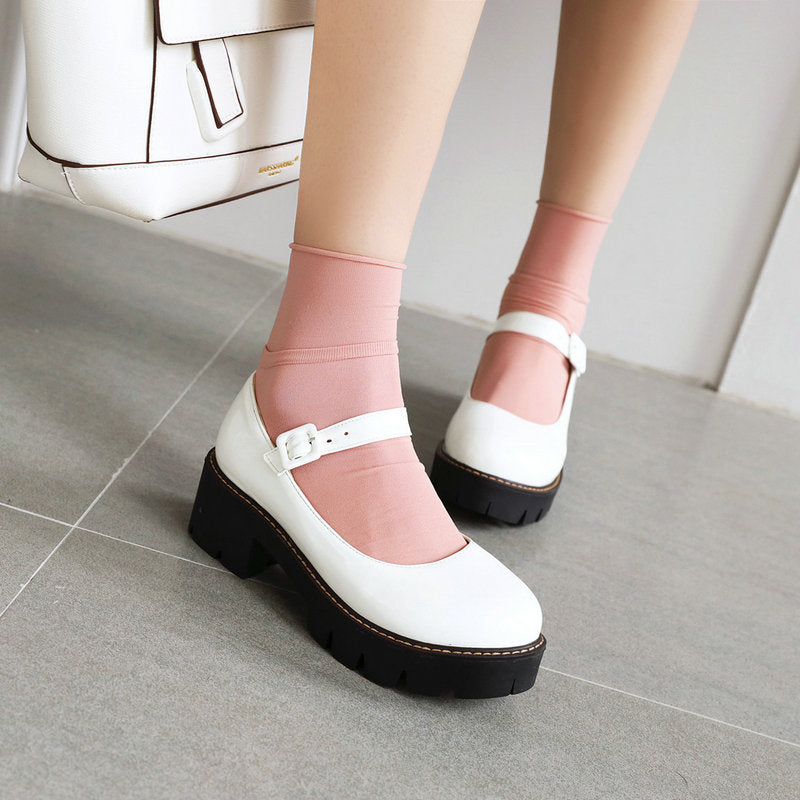 Thick Bottom Mary Jane Women's Strap Shoes