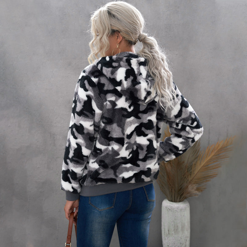 Plush Thick Warm Long-sleeved Zipper Jacket