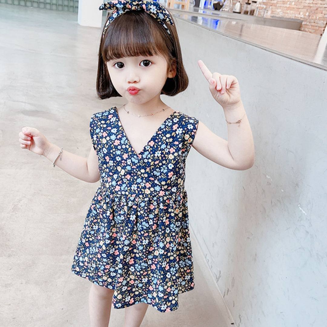 Girls Summer Ruffled Spaghetti Straps Dress