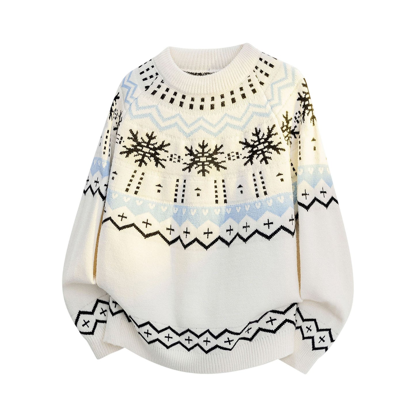 Mens Knitted Sweater With Snowflake Christmas DesignLaid-Back And Sophisticated