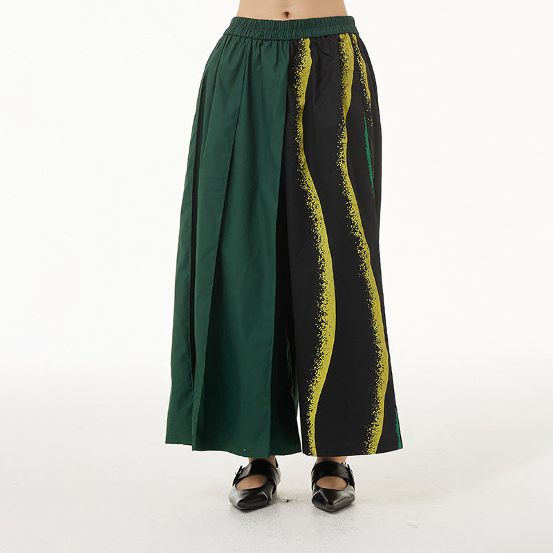 Plus Size Women's Color Striped Printed Pants