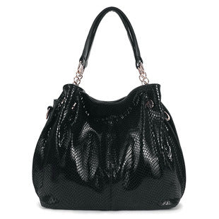 European And American Fashion Large-capacity Snake Print Shoulder Handbag