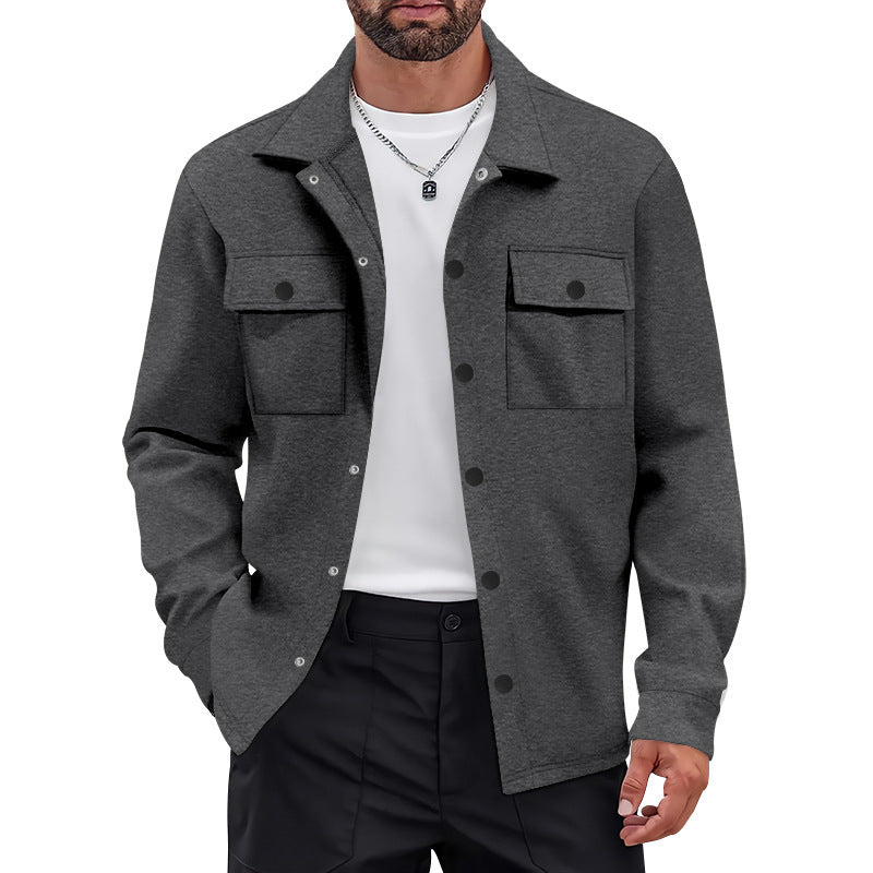 Retro Single-breasted Lapel Casual Long-sleeve Jacket