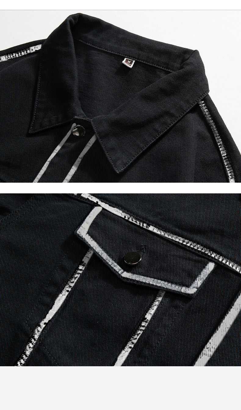 Autumn Men's And Women's Embroidered Denim Coat