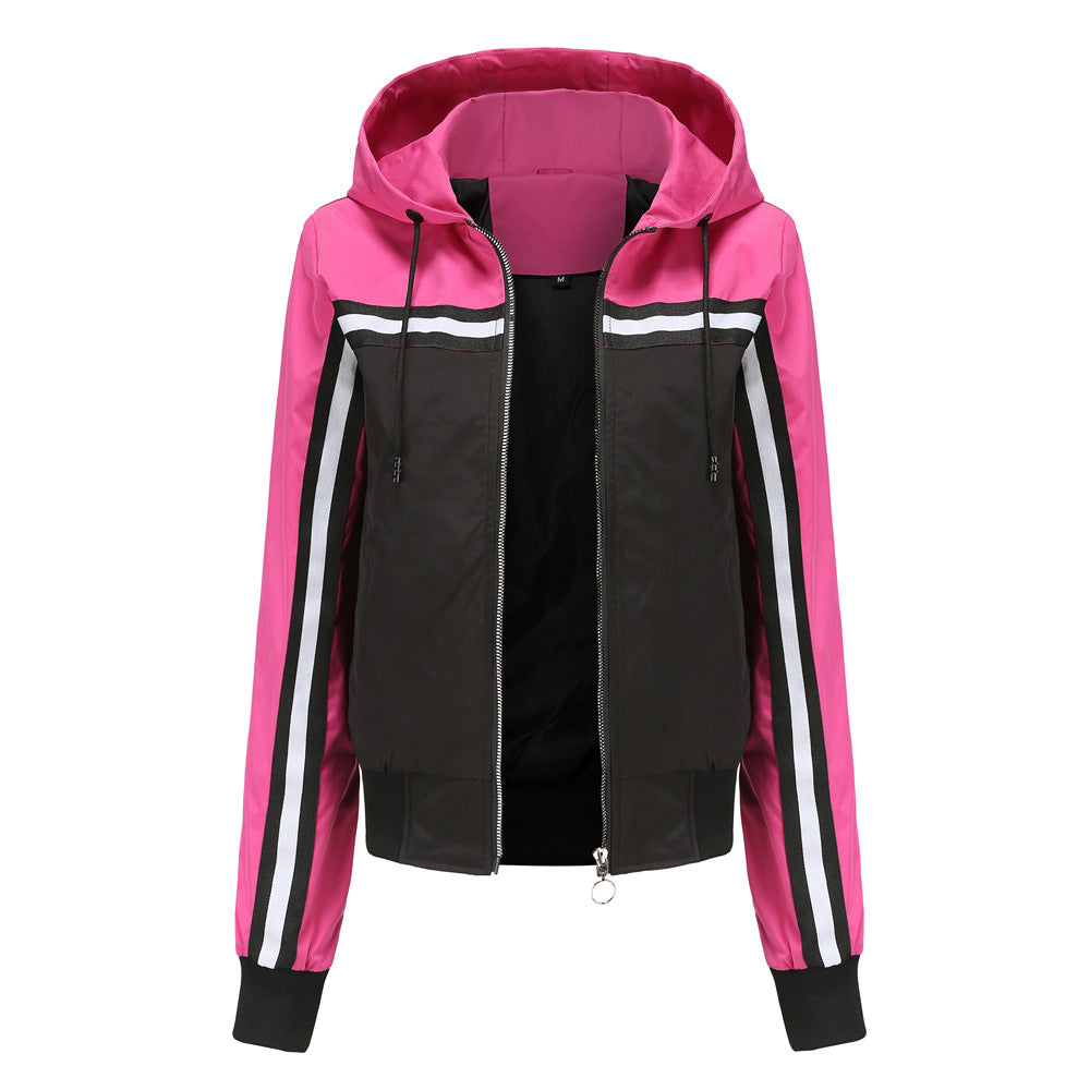 Color-blocked Thin Trench Coat For Women