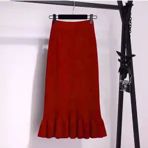 Ruffled High Waisted Flattering Mermaid Skirt