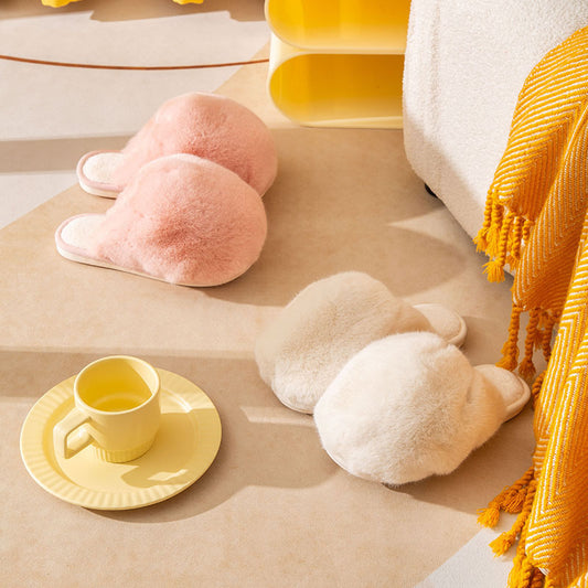 Home Outside Wear Warm Big Head Snowball Women's Models Of Cotton Slippers