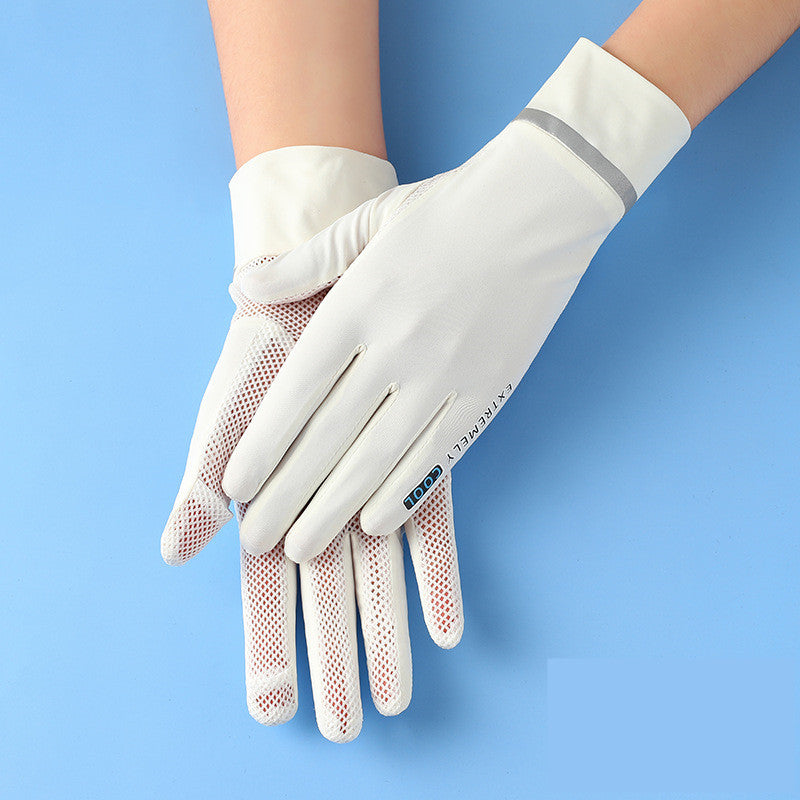 Ladies Ice Silk Gloves Sunscreen Anti-UV Outdoor Thin Style