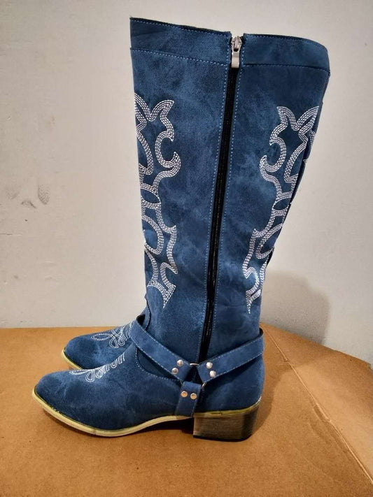 Mid-up Boots Europe And America Spring Pointed Toe Thick Heel