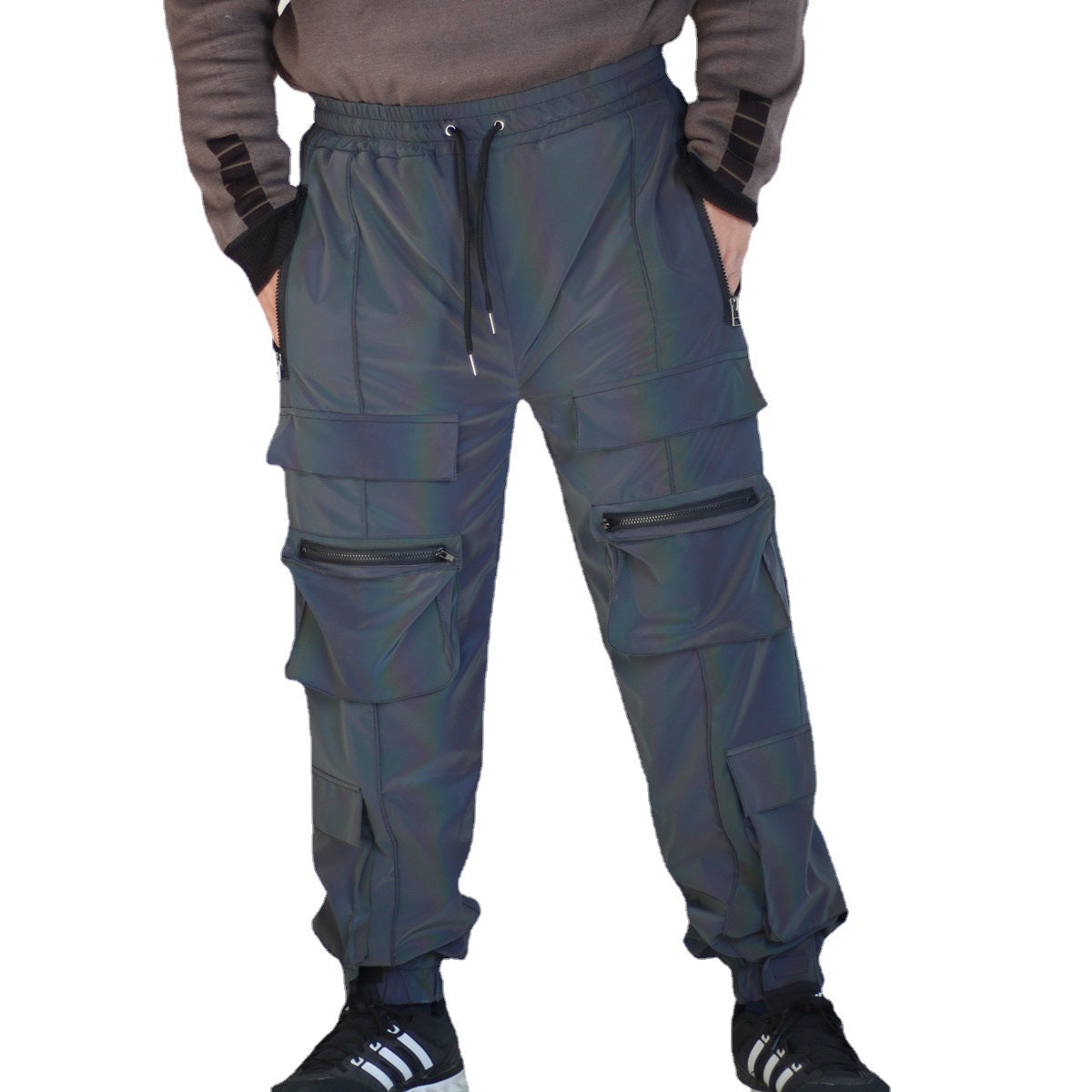 Functional Multi-pocket Colorful Reflective Overalls