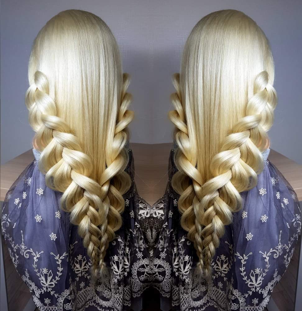 Blonde Paryk 13x6 Håndvævet Højtemperaturfiber Lang