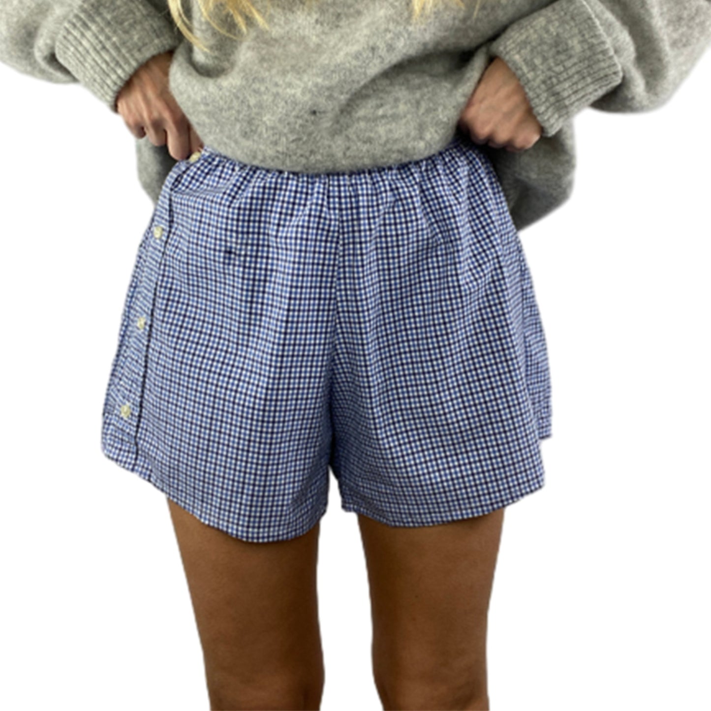 Women's Shorts Loose Plaid Beach Pants Home Wear