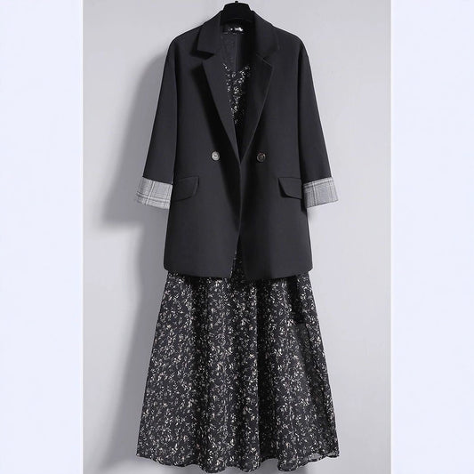 Fashion Plus Size Floral Dress Suit For Women
