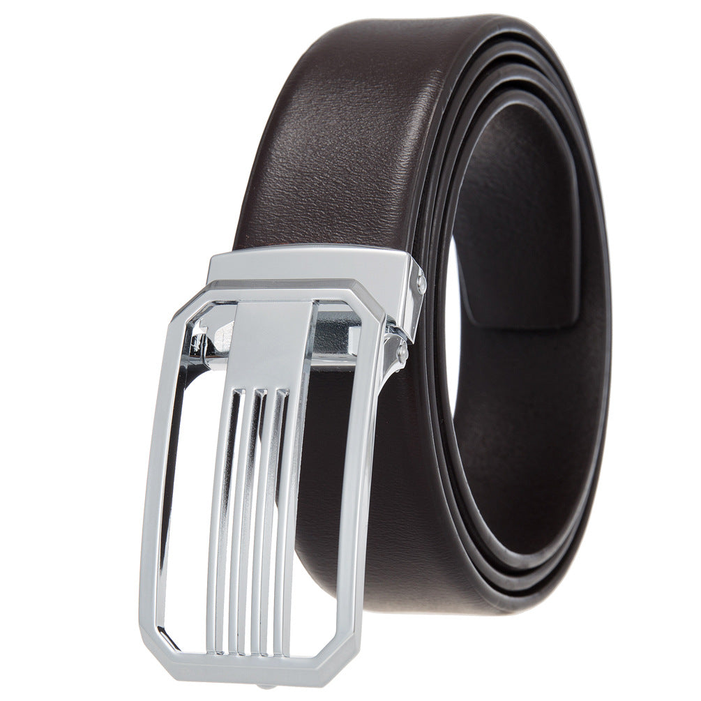 Pin Buckle Belt Two-layer Cowhide Punching Belt