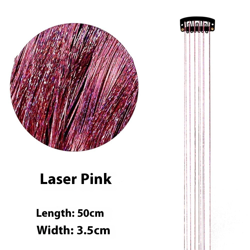 European And American Gold And Silver Wire Clip Wig Female Laser Wire