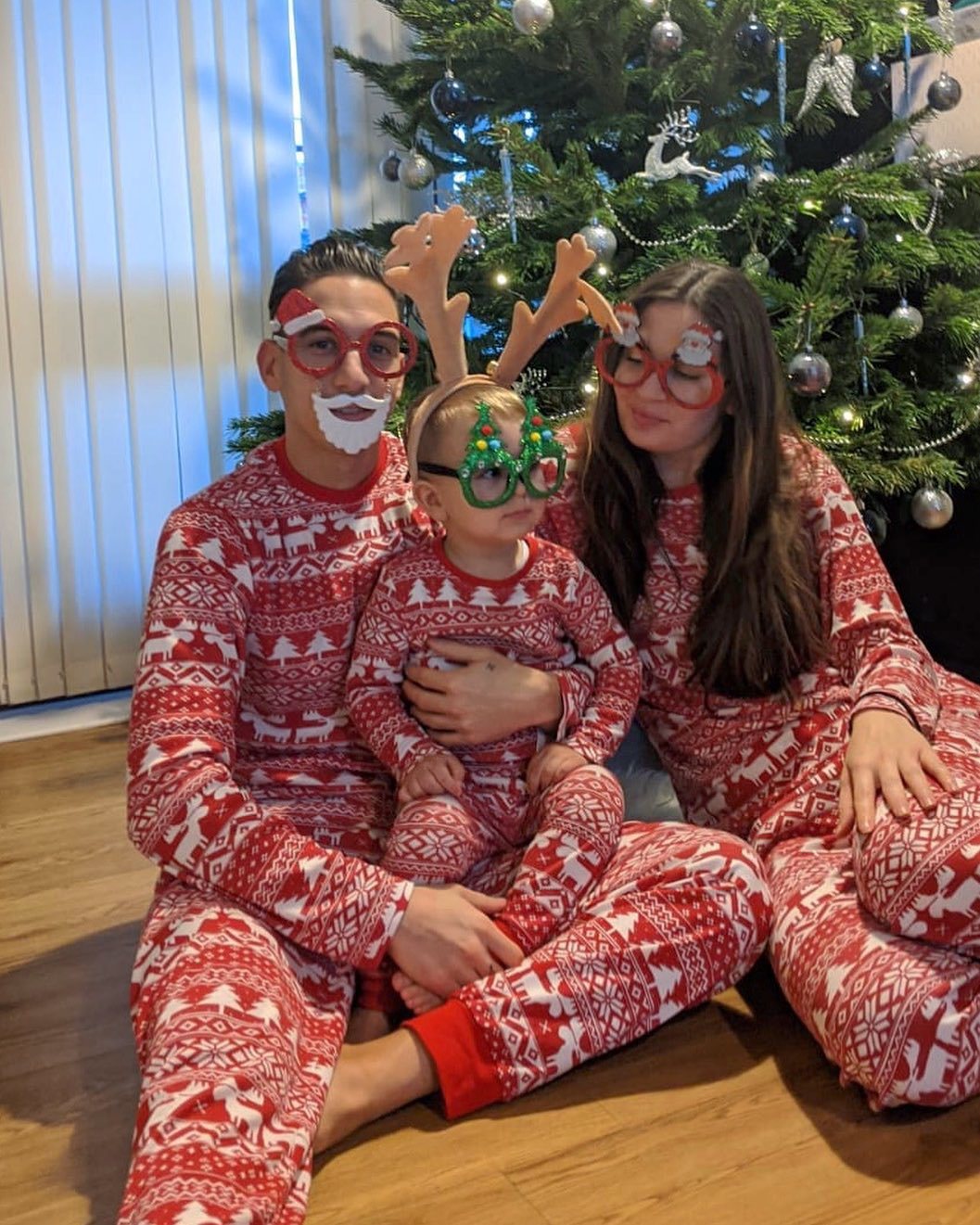 Juletryk i kontrastfarver Familie-hjemmetøjssæt