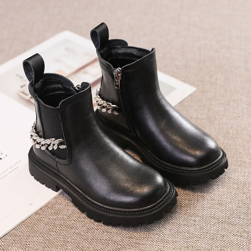 Girls British Style Boots Fashion All-match