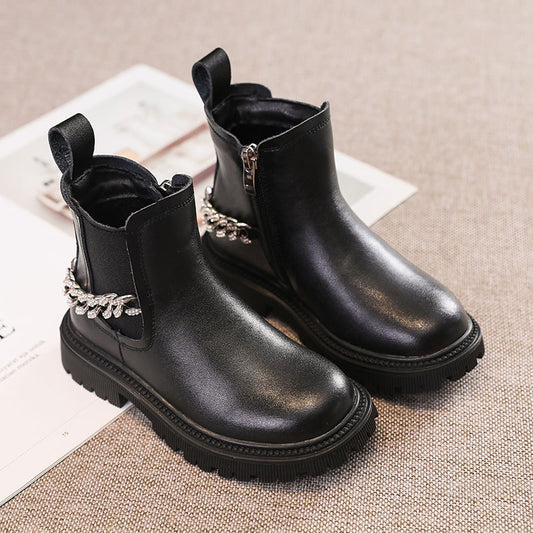 Girls British Style Boots Fashion All-match