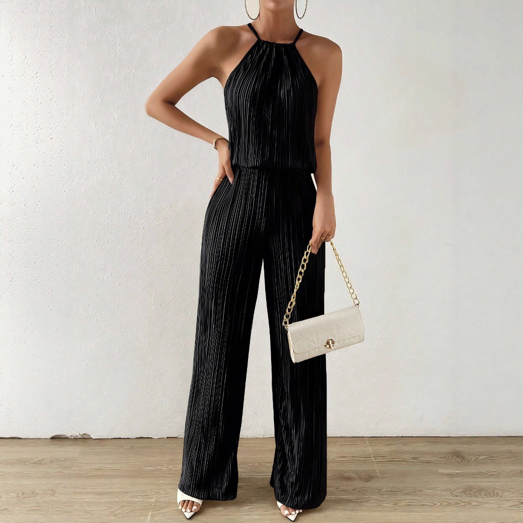 Lady's Spring And Summer Fashionable And Elegant Halter Jumpsuit