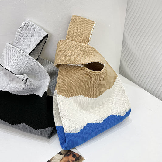 Knitted Colorful Knit Bucket Bag Handle